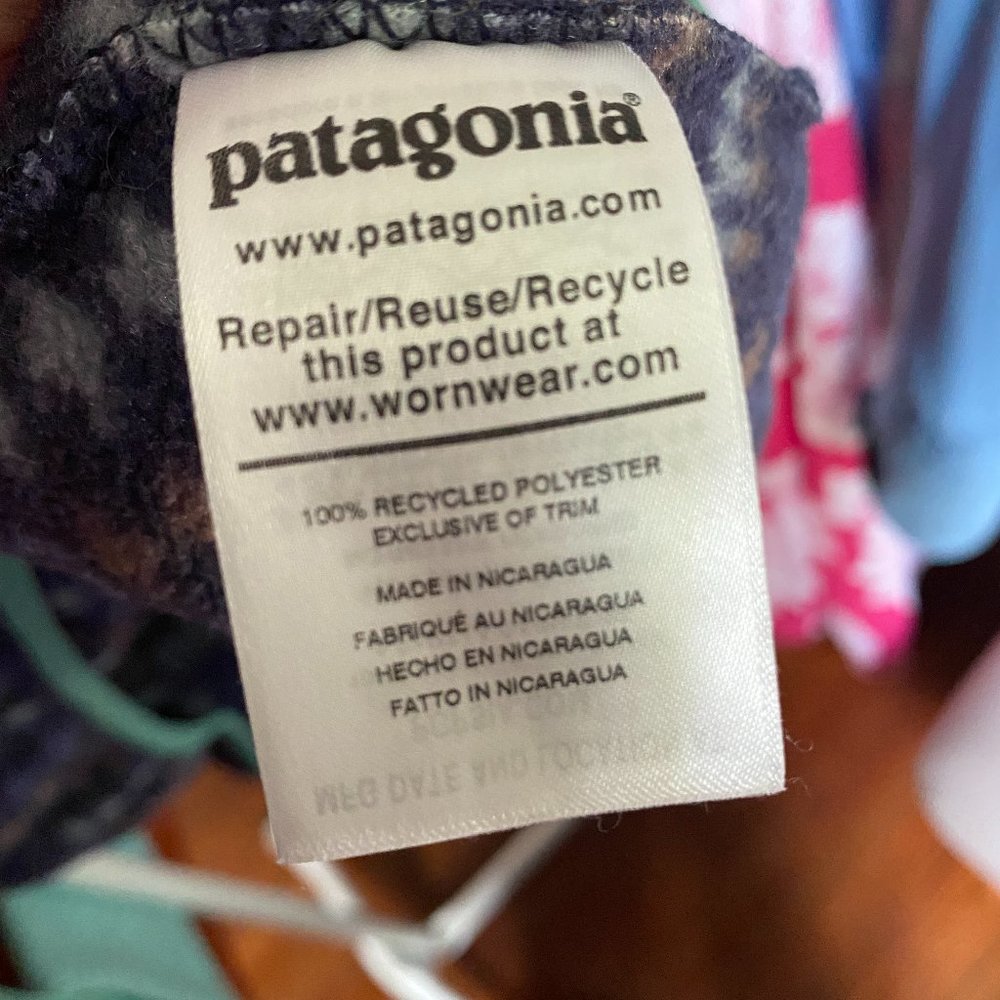 Patagonia Snap T Synchilla Pullover Wild Roots Navy Green Aztec Floral Print M,L - Picture 8 of 9